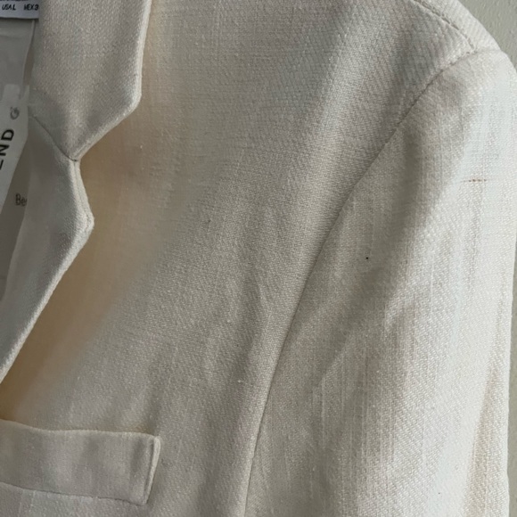 Bershka Linen Blend Off-White Blazer Size Large - Picture 5 of 9